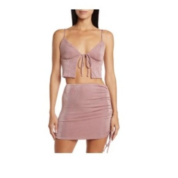 Nordstroms Elodie Rouched Mini Skirt and Cami Set - Picture 1 of 7